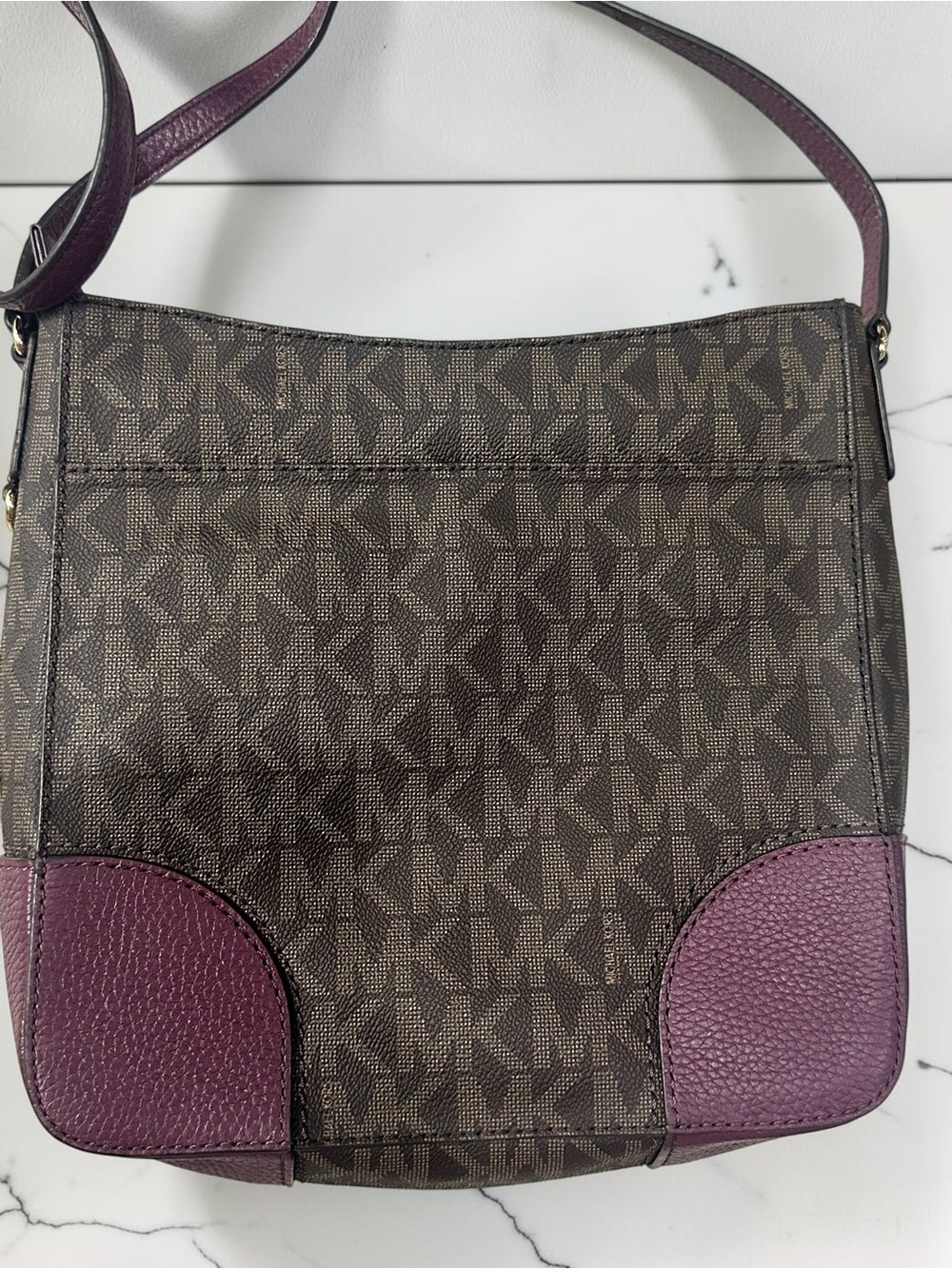 Michael Kors Brown and Plum Signature Crossbody - Picture 5 of 12